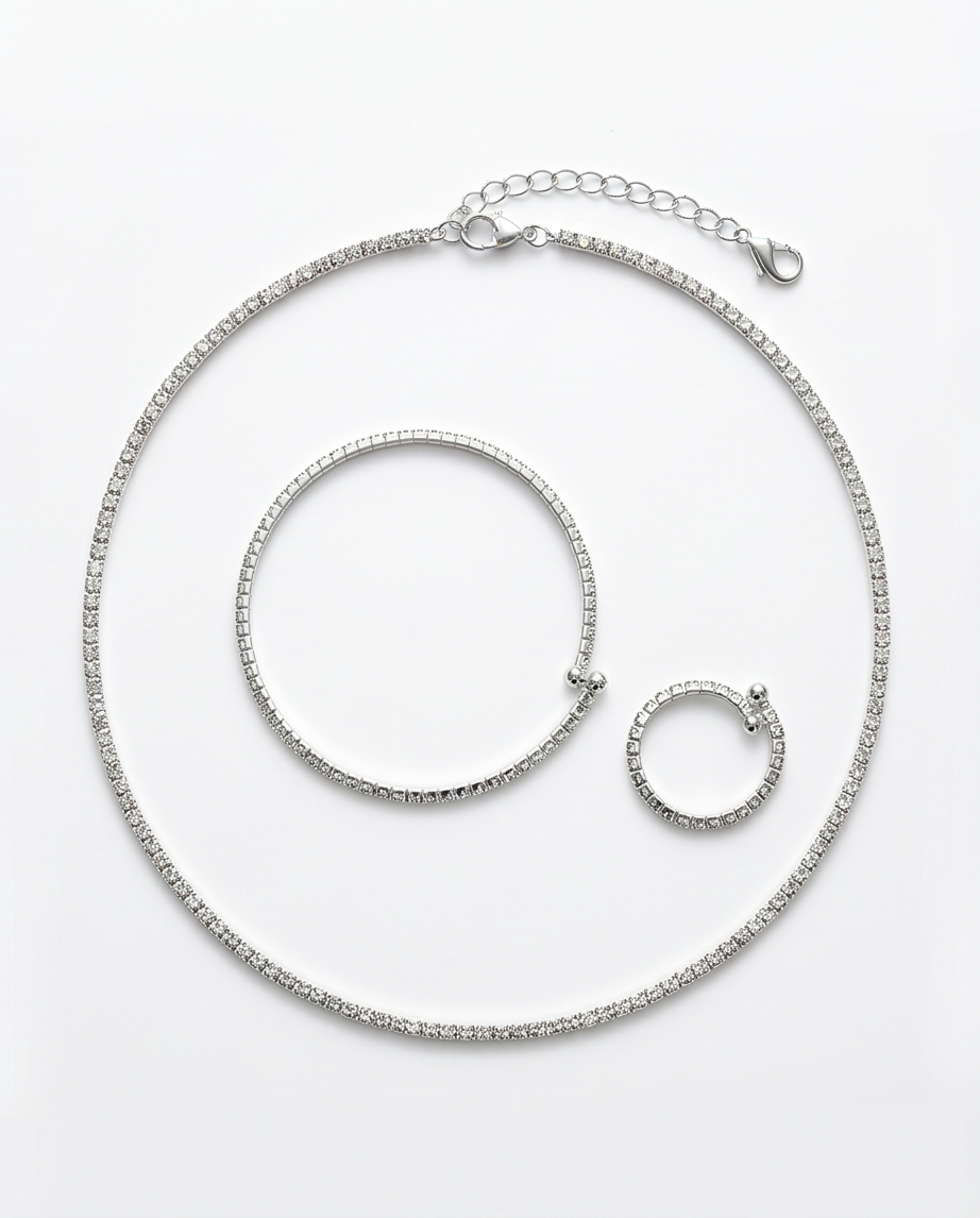 CONJUNTO DE COLLAR CON PULSERA Y ANILLO