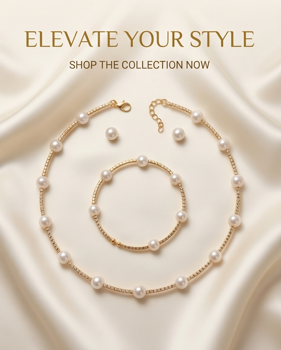 CONJUNTO DE COLLAR CON PULSERA , ANILLO YCARAVANAS