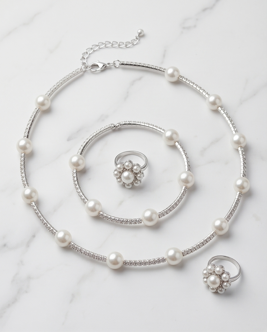 CONJUNTO DE COLLAR CON PULSERA Y ANILLO