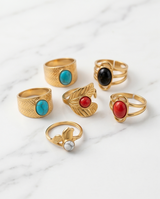 SET DE 5 ANILLOS DE ACERO QUIRURGICO 002