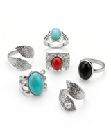 SET DE 5 ANILLOS DE ACERO QUIRURGICO 003