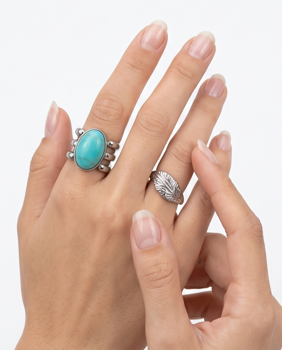 SET DE 5 ANILLOS DE ACERO QUIRURGICO 003