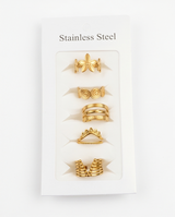 SET DE 5 ANILLOS DE ACERO QUIRURGICO 006