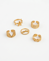 SET DE 5 ANILLOS DE ACERO QUIRURGICO 006
