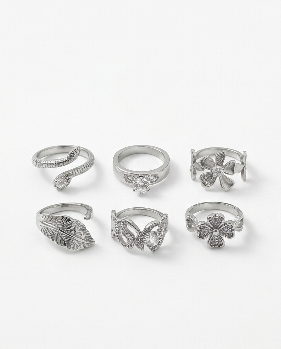 SET DE ANILLOS DE ACERO 009