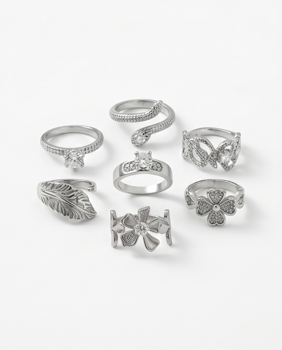 SET DE ANILLOS DE ACERO 009