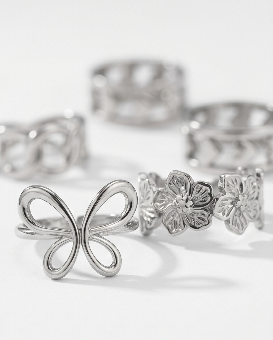 SET DE ANILLOS DE ACERO 010
