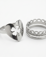 SET DE ANILLOS DE DAMA ACERO QUIRURGICO 011