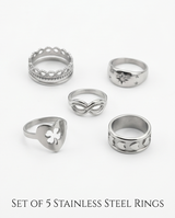 SET DE ANILLOS DE DAMA ACERO QUIRURGICO 011