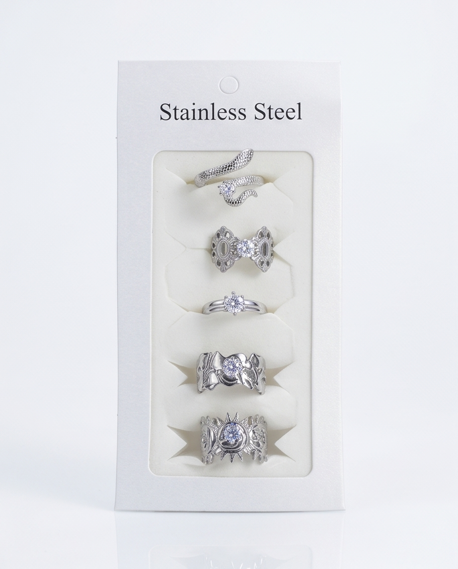 SET DE ANILLOS DE DAMA EN ACERO9 012