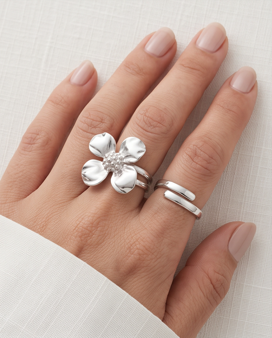ANILLO DE ACERO DAMA PARA TALLES MÚLTIPLES