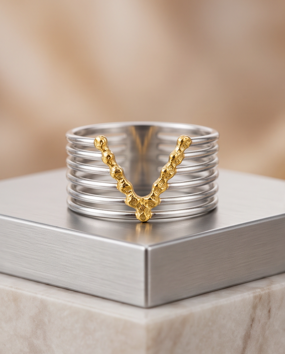 ANILLO DE ACERO DAMA PARA TALLES MÚLTIPLES