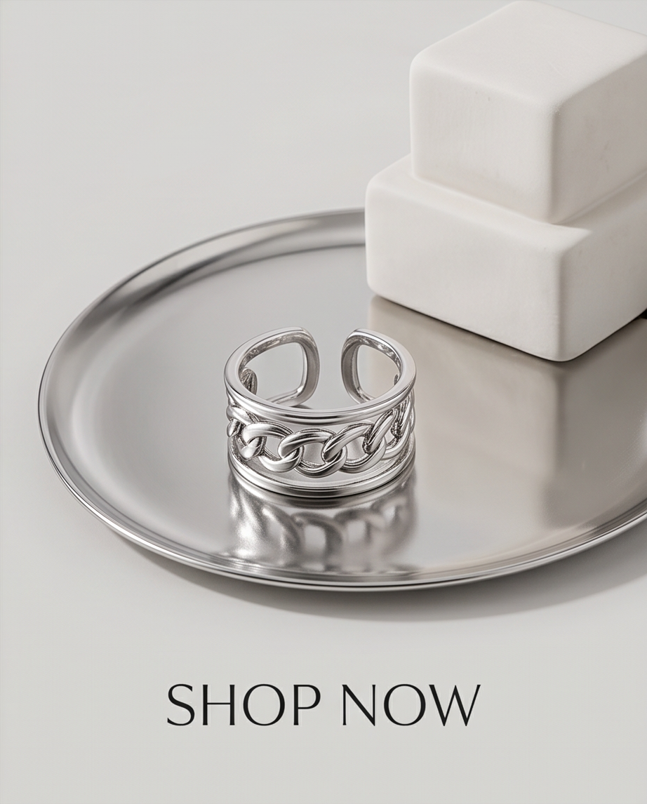 ANILLO DE ACERO DAMA PARA TALLES MÚLTIPLES