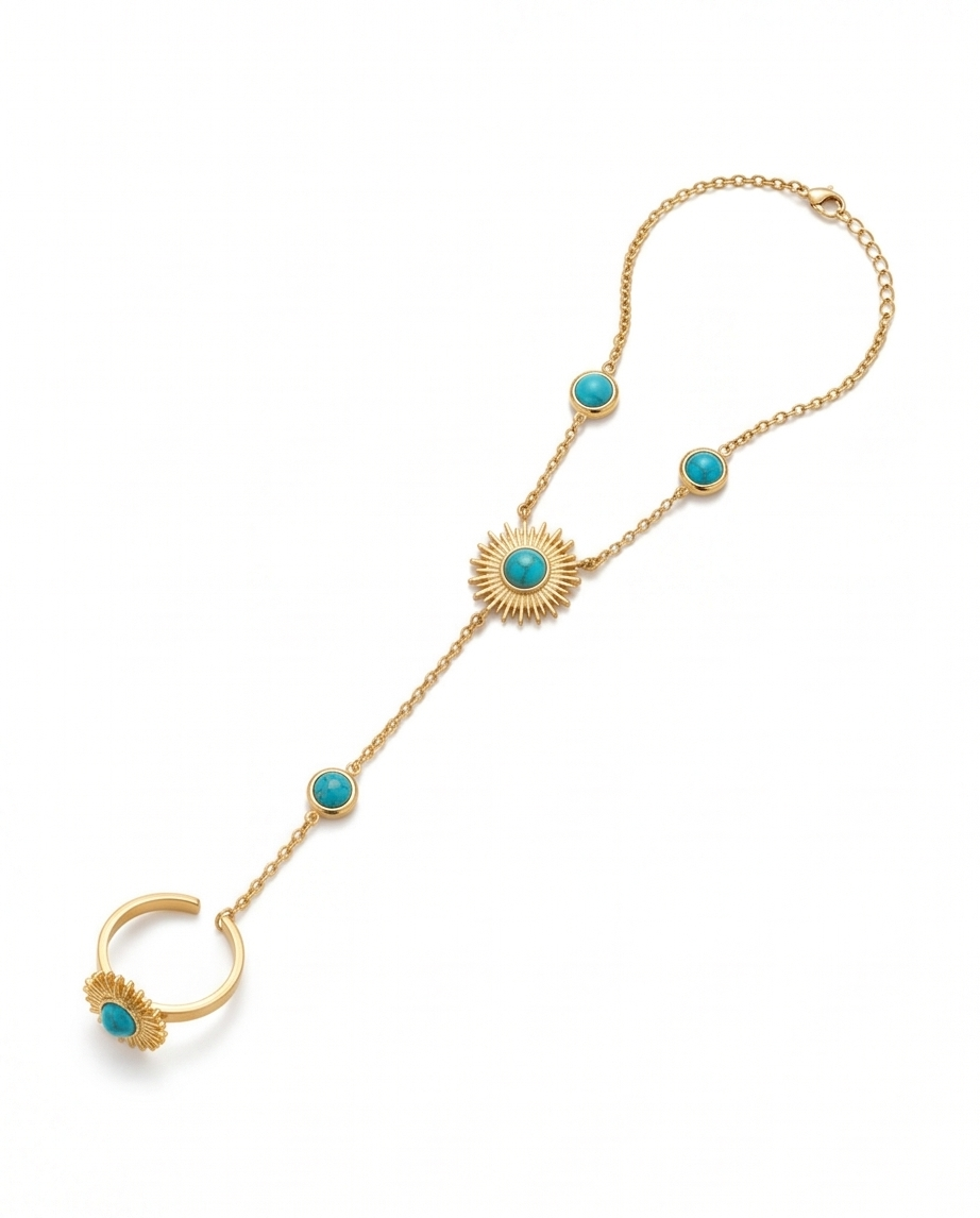 PULSERA CON ANILLOS Y PIEDRA 126