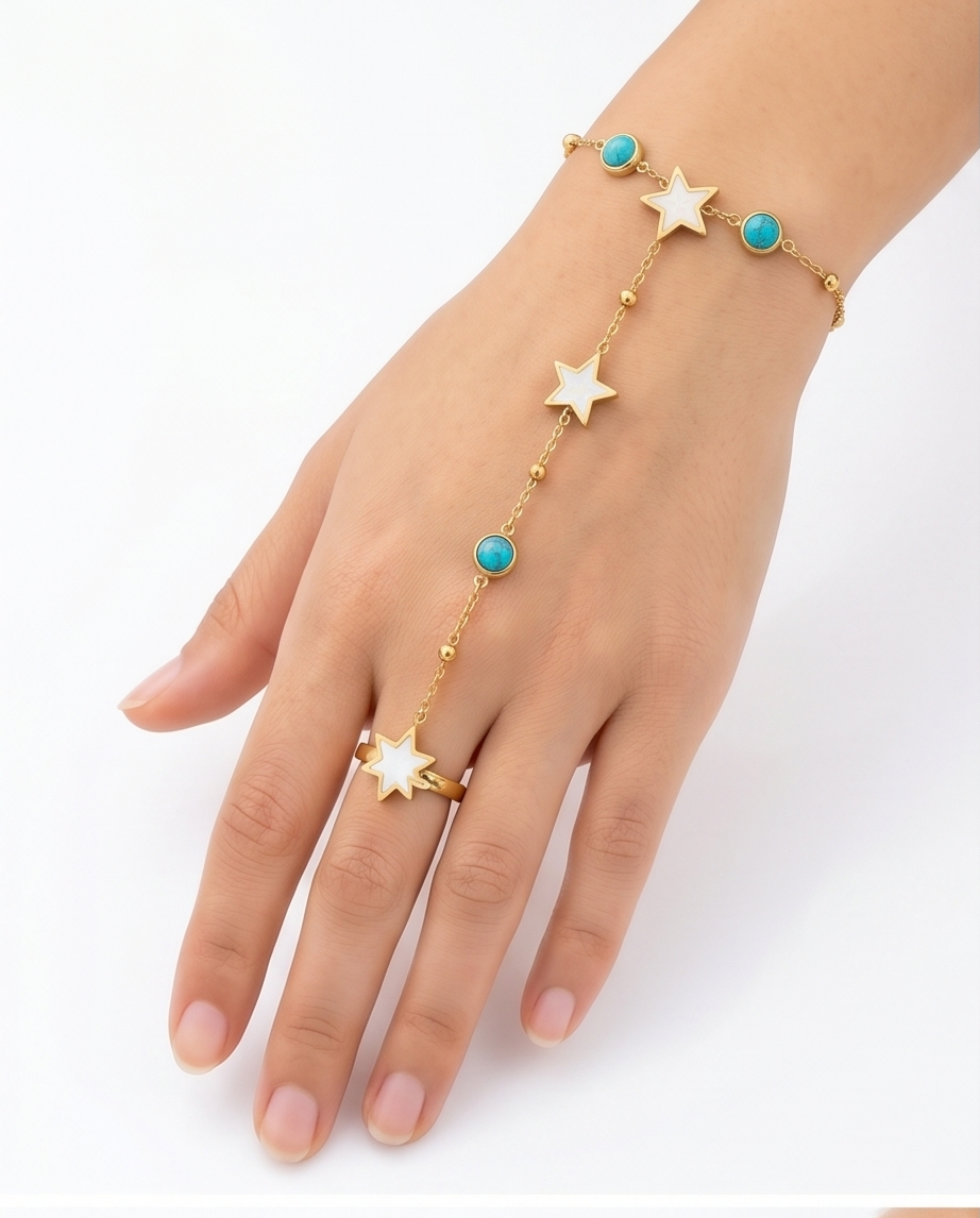PULSERA CON ANILLOS Y PIEDRAS 128