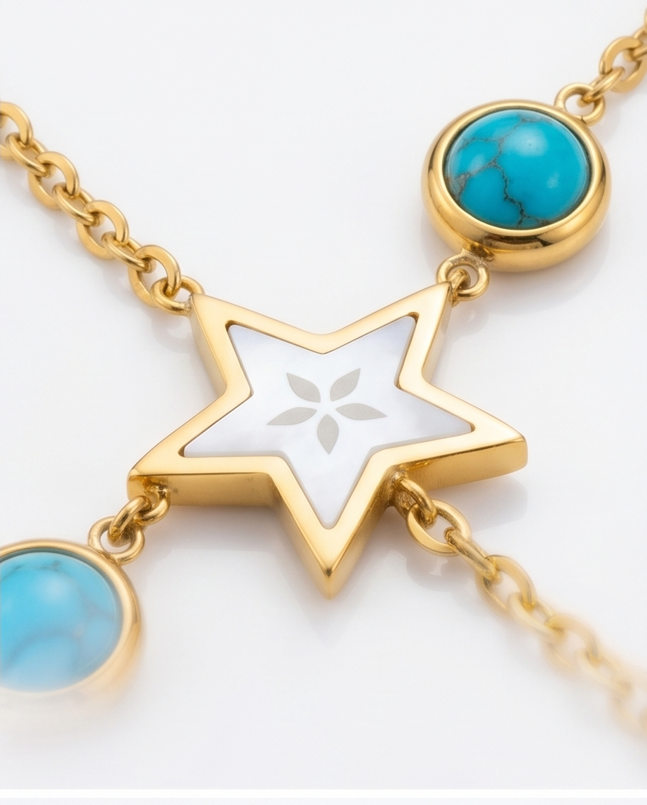 PULSERA CON ANILLOS Y PIEDRAS 128