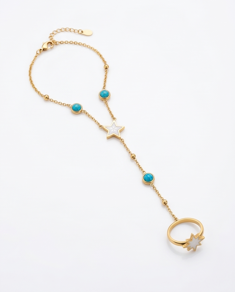 PULSERA CON ANILLOS Y PIEDRAS 128