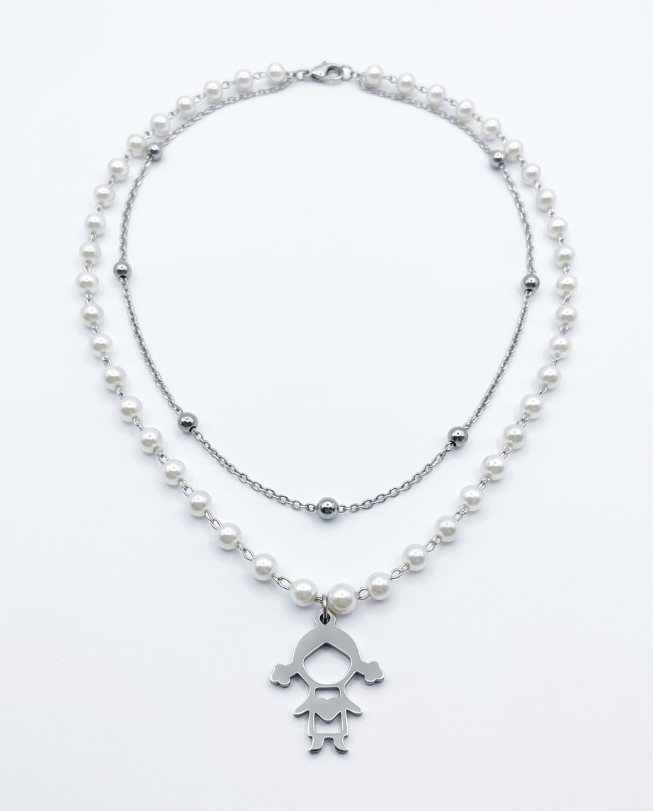 COLLAR DON DIJE ACERO NENITOS Y PERLAS 2025-2026