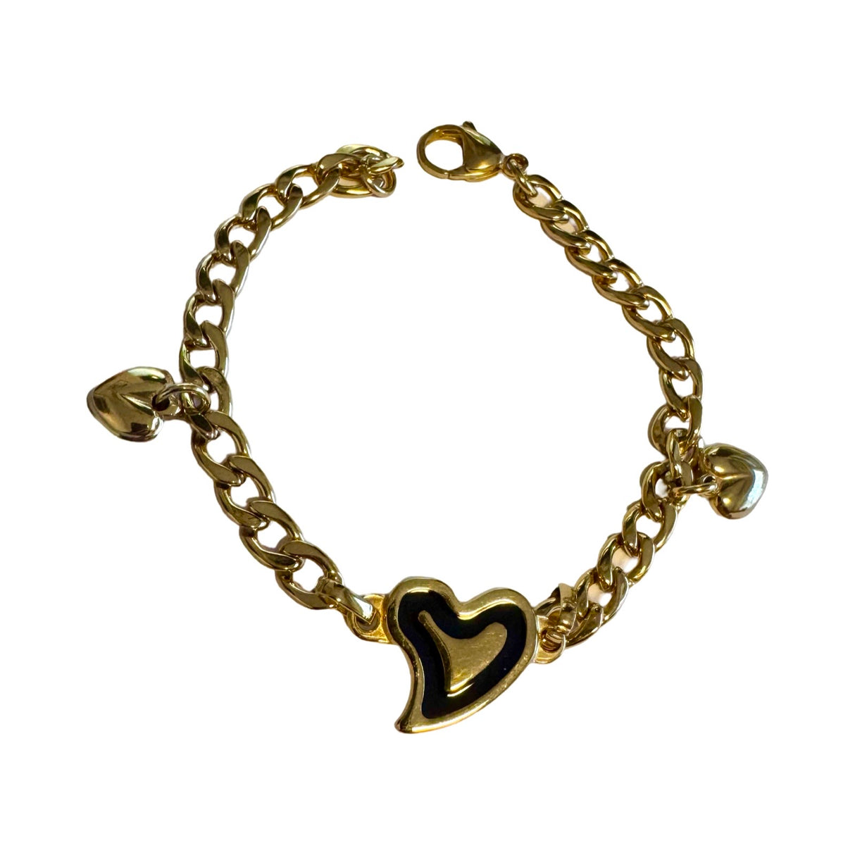 Pulsera de Acero dorada con corazon