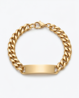 Pulsera de Acero quirúrgico dorada de alta calidad y eslabón para grabar