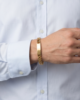 Pulsera de Acero quirúrgico dorada de alta calidad y eslabón para grabar
