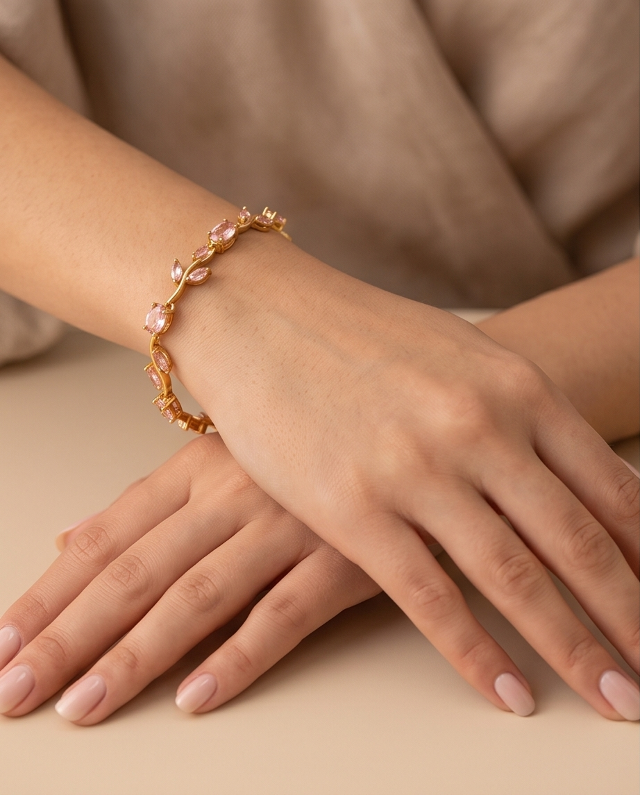 PULSERA DE ACERO CON PIEDRAS