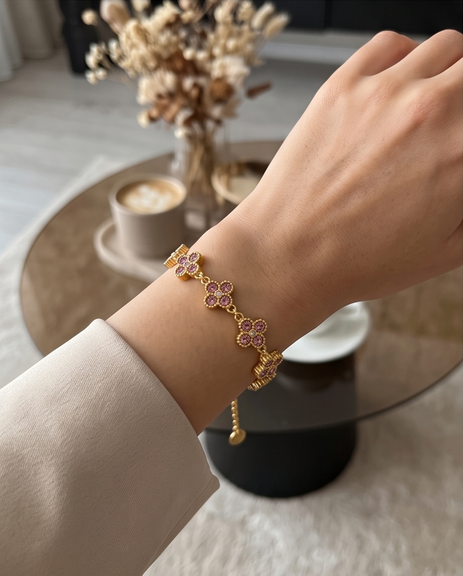 PULSERA DE ACERO CON PIEDRAS NATURALES