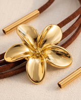 CHOKER CON FLOR DORADA