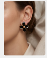 CARAVANAS DE ACERO CON FLOR ESMALTADA