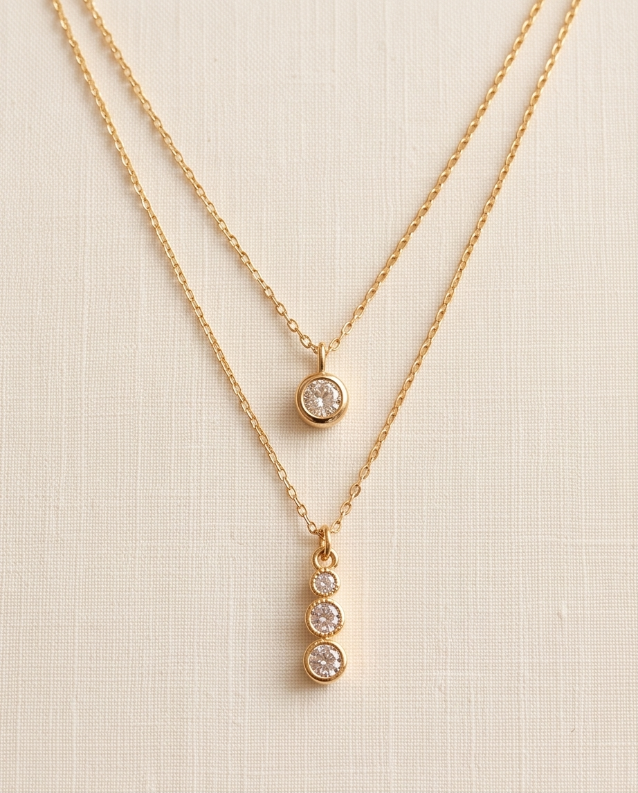COLLAR ENCHAPADO CON PUNTOS DE LUZ