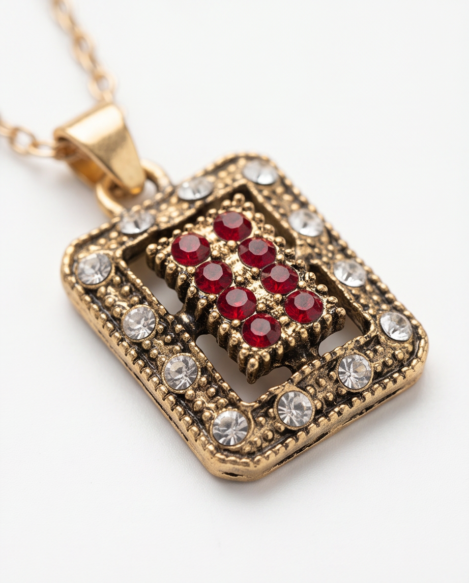 Conjunto de caravanas y collar en bronce