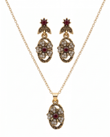 conjuntos de mujer collar y caravanas en bronce