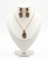 conjuntos de mujer collar y caravanas en bronce