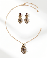conjuntos de mujer collar y caravanas en bronce