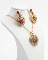 conjunto caravanas y collar de bronce dama