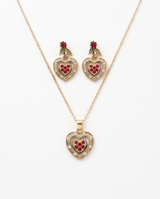 conjunto caravanas y collar de bronce dama