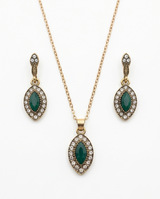 conjunto de collar y caravanas de bronce dama