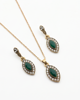 conjunto de collar y caravanas de bronce dama