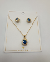 Set collar con caravanas y piedras zafiros