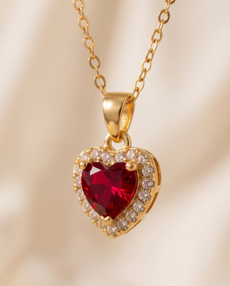 Collar con caravanas y Rubies colección 2027