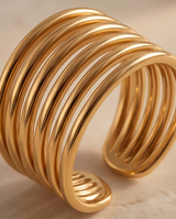 ANILLO DE ACERO QUIRURGICO DORADO COLECCIÓN 2027