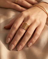 ANILLO DE ACERO QUIRURGICO DORADO COLECCIÓN 2027