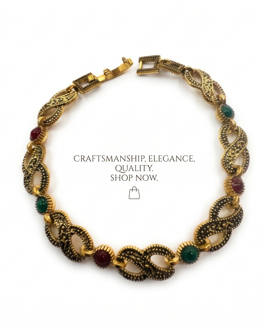 PULSERA DE BRONCE CON PIEDRAS