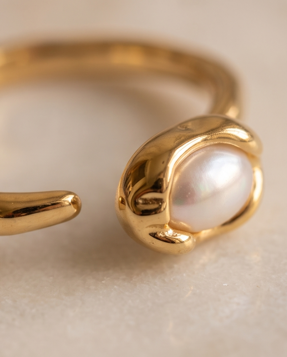ANILLO DE ACERO QUIRURGICO DORADO COLECCIÓN 2027