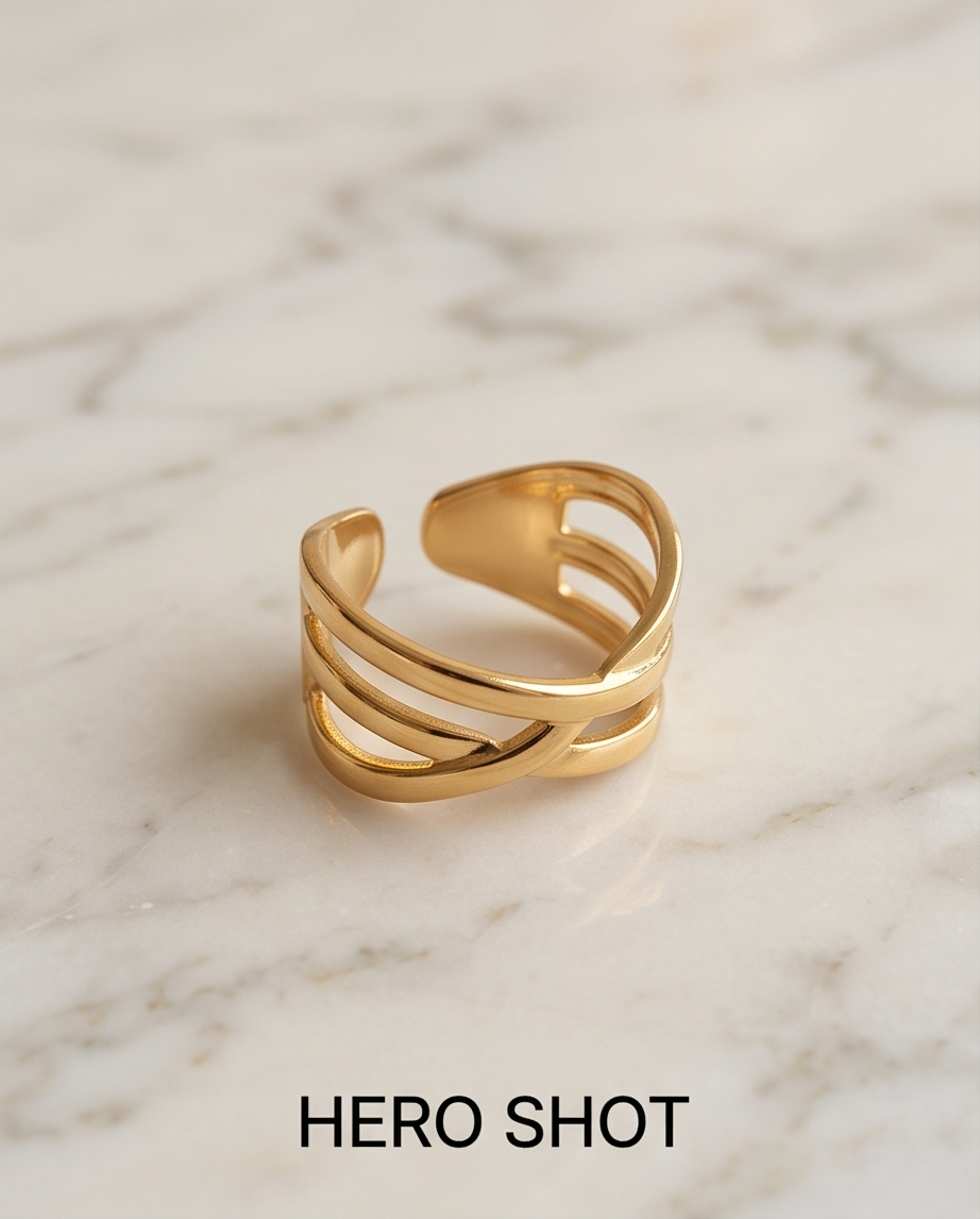 ANILLO DE ACERO QUIRURGICO DORADO COLECCIÓN 2027