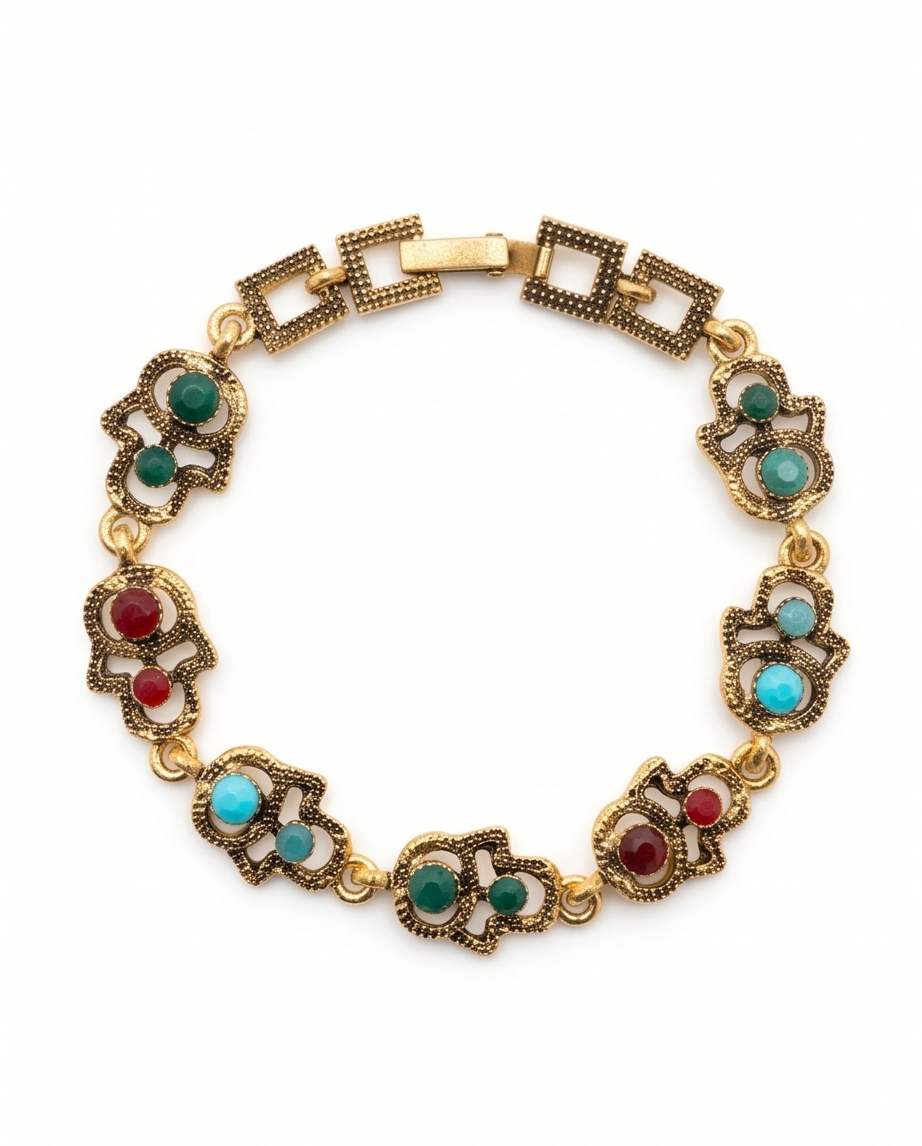 PULSERA DE BRONCE Y PIEDRAS