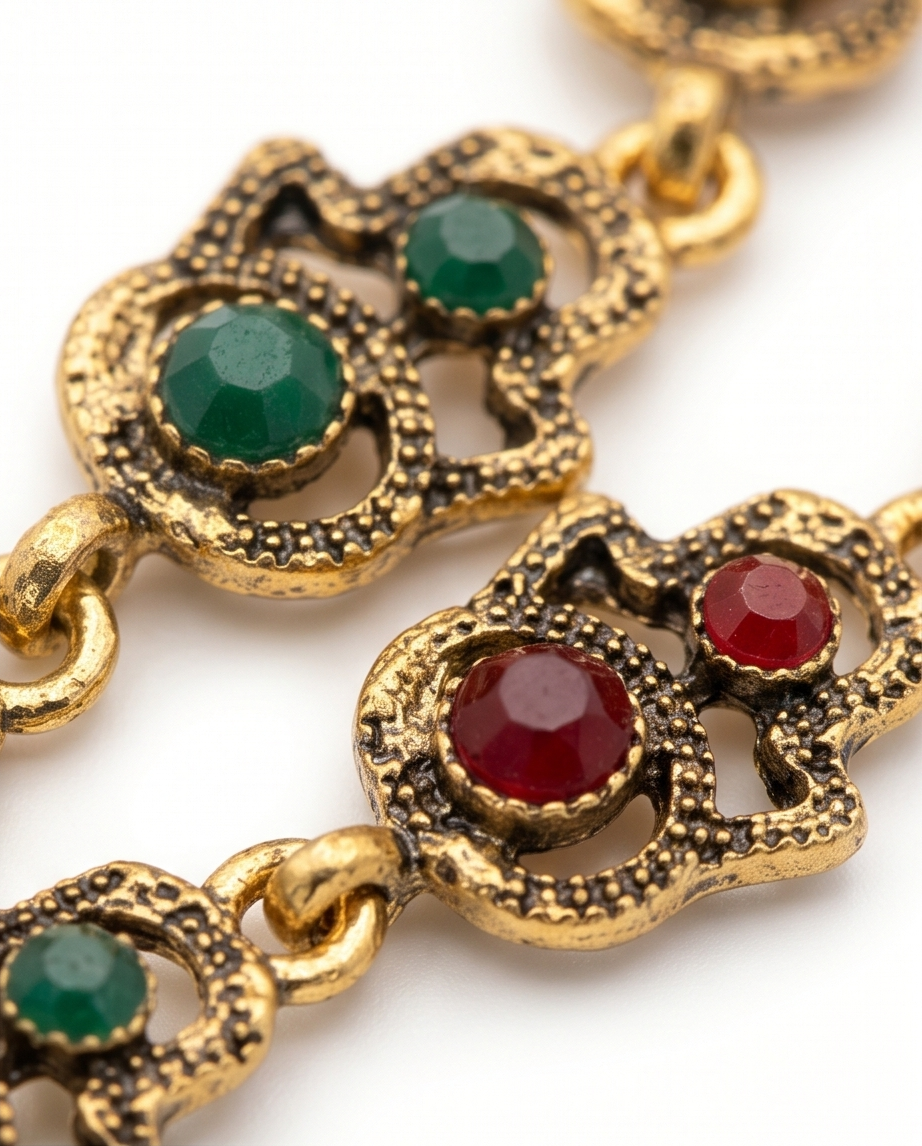 PULSERA DE BRONCE Y PIEDRAS