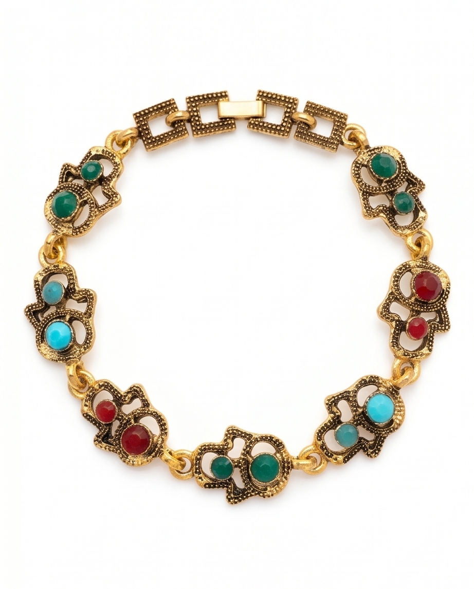 PULSERA DE BRONCE Y PIEDRAS