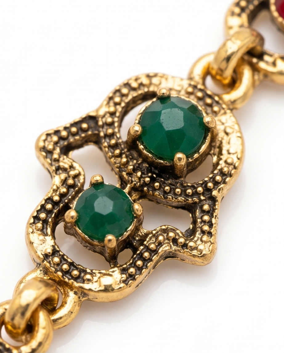 PULSERA DE BRONCE Y PIEDRAS