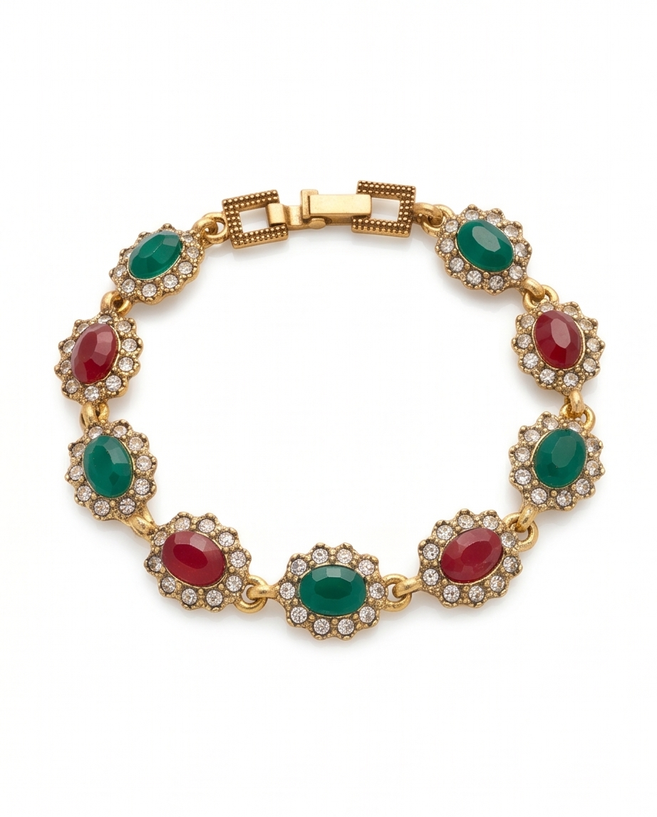 PULSERA DE BRONCE Y PIEDRAS